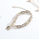 Imitation Pearls Chain Double-Layer Bracelet