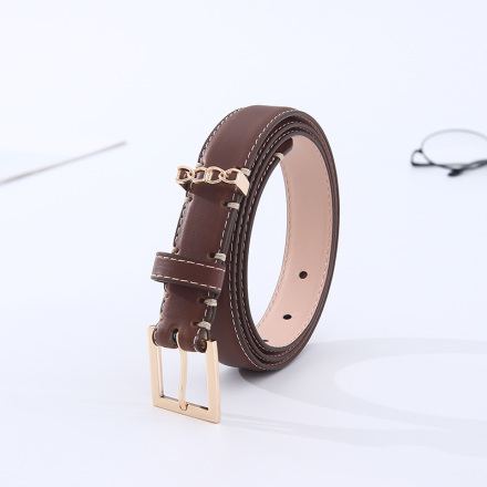 Square Buckle Leather Belt  For Women