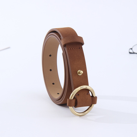 Vintage Style Frosted Leather Belt  For Women