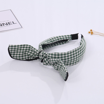 Fresh Green Plaid Headband