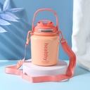 950ml/32.1fl.oz.  Trendy Strap Vacuum Flask (Pink) DY-BW789