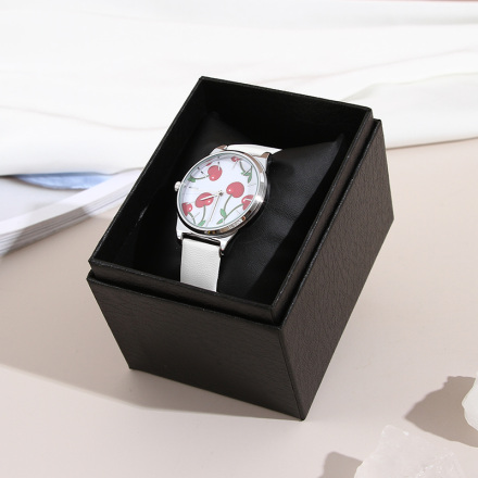 Cherry Dial Stylish Watch