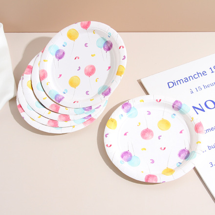Colorful Balloons Circular Paper Plate - Small (6 PCS)