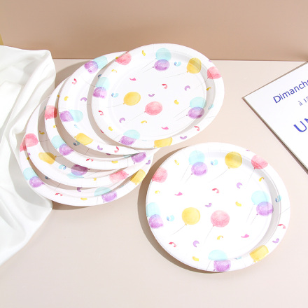 Colorful Balloons Circular Paper Plate - Large (6 PCS)
