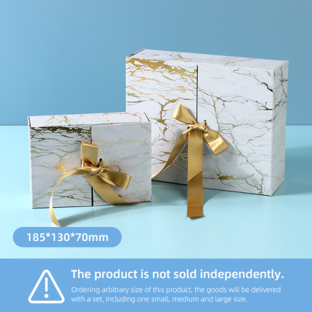 White Marble Pattern Double Lids Gift Box (S)
