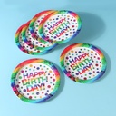 Colorful Birthday Letters Circular Paper Plate(6 Count) 2#
