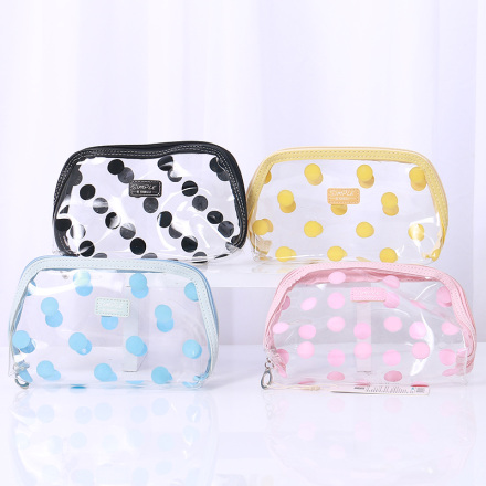 Dot Pattern Transparent Makeup Bag（assorted colours）