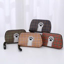 Cat's Claw Patch Plaid Makeup Bag