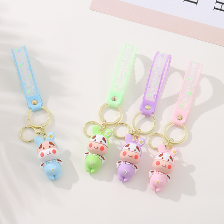 Cow Costume Girl Keychain Decoration