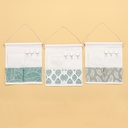 Leaves Series Hanging Storage Bag with 3 Pockets and 3 Hooks