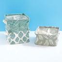 Leaves Series Square Fabric Storage Basket with 4 Compartments