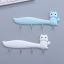 Squirrel Rail with 4 Hooks (White/Blue)
