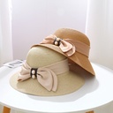 قبعة من القش BOWKNOT أنيقة