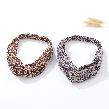 Retro French Printing Wrinkle Hair Band