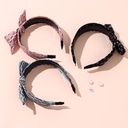 Stripes Printing Bow Tie Wide Hair Band
