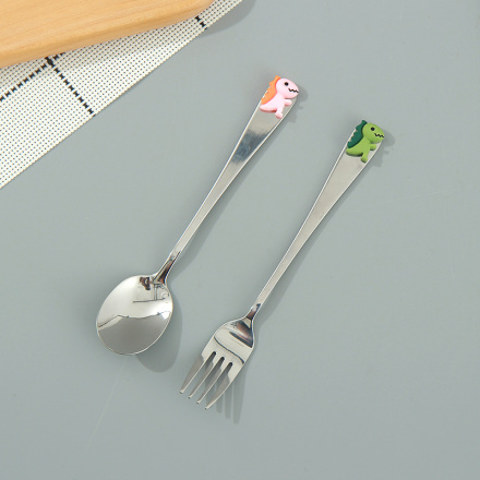 430 Stainless Steel Dinosaur Portable Fork & Spoon Set
