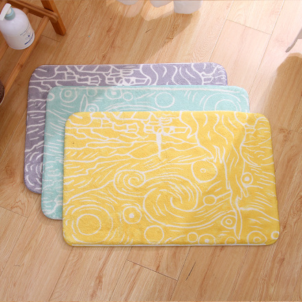 Famous Painting Series Flocking Printing Floor Mat