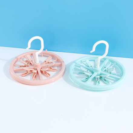 Round Laundry Hanger with 8 Clips