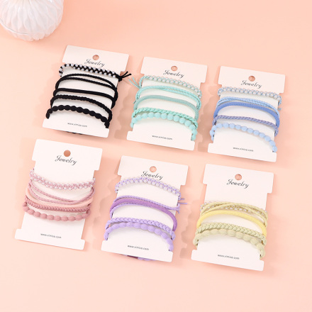 Simple Knitting Hair Tie Set of 5 Pieces