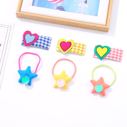 Loving Heart Hair Clip Star Hair Tie Set