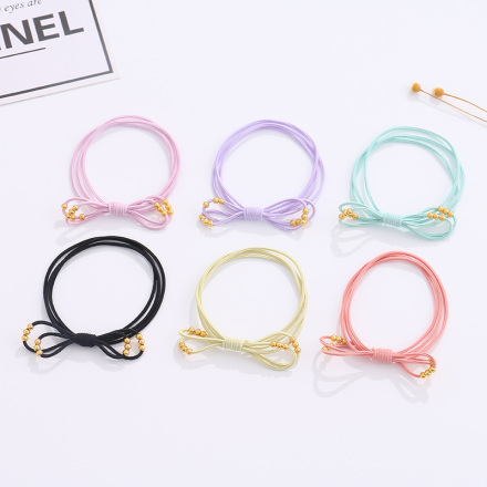 Copper Bead Knot Hair Ropes 2PCS