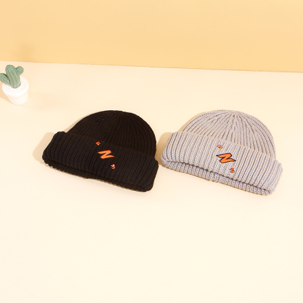 Unique Letter Colon Embroidery Knitted Hat