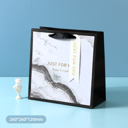 Golden Marble Pattern Wide Bottom Gift Bag (M)