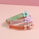 Solid Color Plaid Flower Hair Band