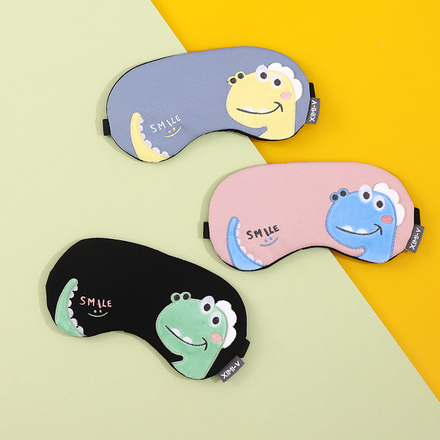 Smiling Dinosaur Embroidery Eye Mask