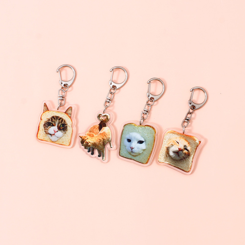 3D Kitten Acrylic Keychain