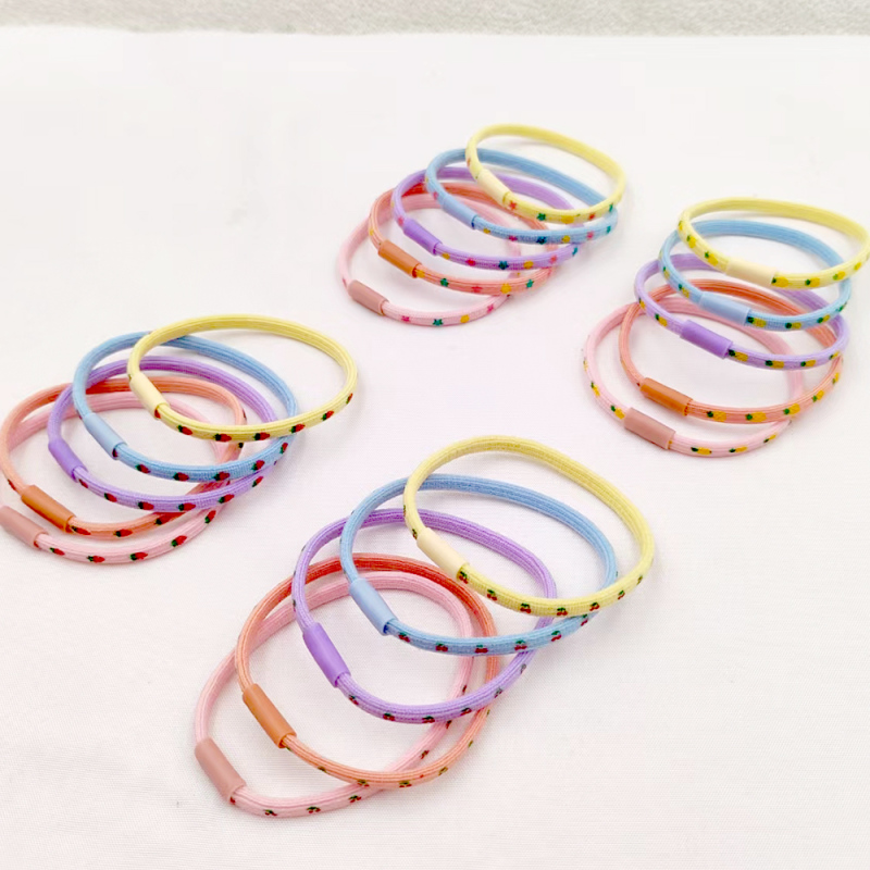Bear Printed Basic Hair Ties 5PCS