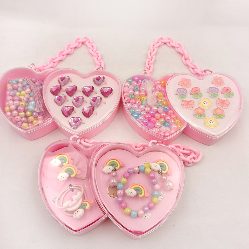 Double Heart Box Children's Jewelry Set