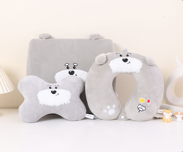 Dog Schnauzer bone pillow