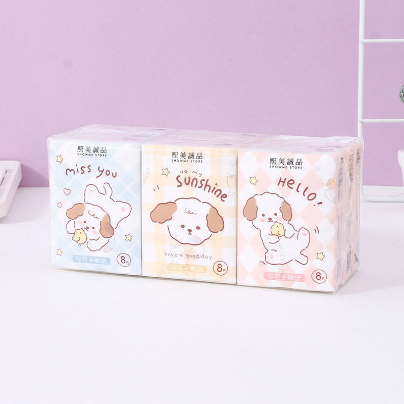 مناديل ورقية مطبوعة على شكل كلب صغير (9 عبوات)