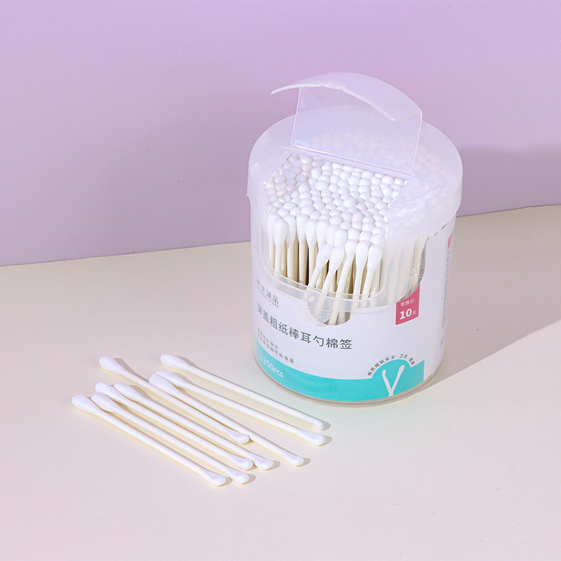 Cotton Swab with Paper Stick and Spoon-shaped Tip (250 Count)