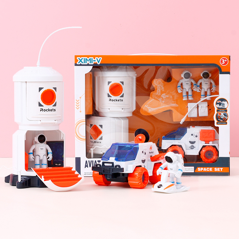 Aerospace Rocket (Electric) + Space Capsule + Motorcycle Toy Set