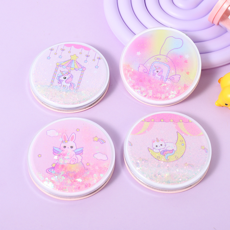 Starlight Family Lovely Glitter Round Portable Mirror