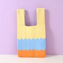 Trendy Plaid Knitted Handbag (Yellow)