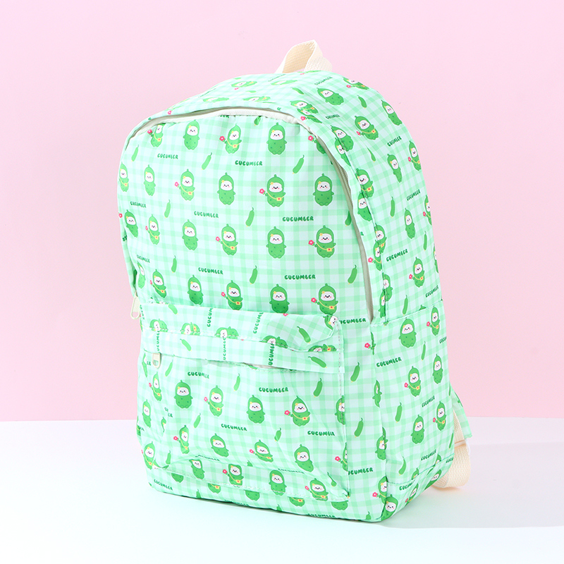 V Family Casual Printed Backpack (Green)