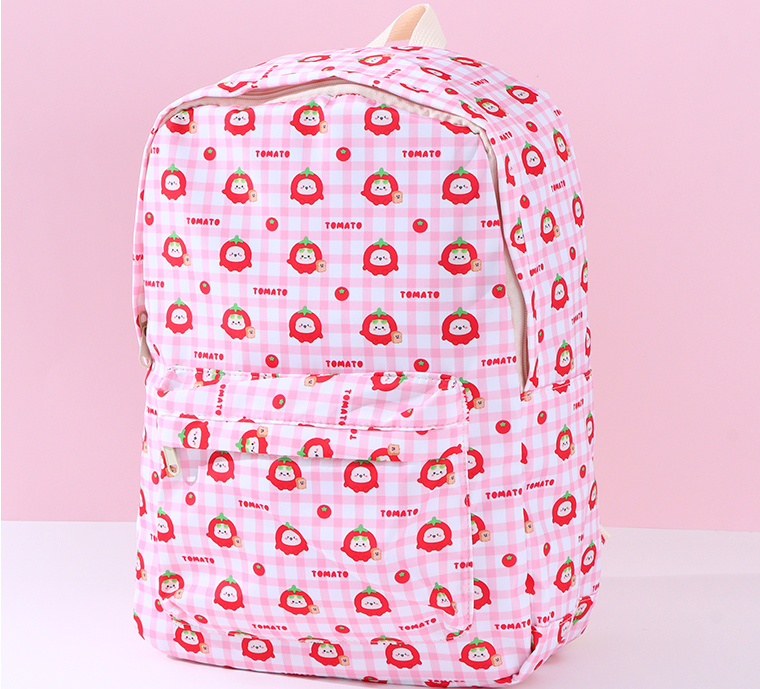 V Family Casual Printed Backpack (Pink)