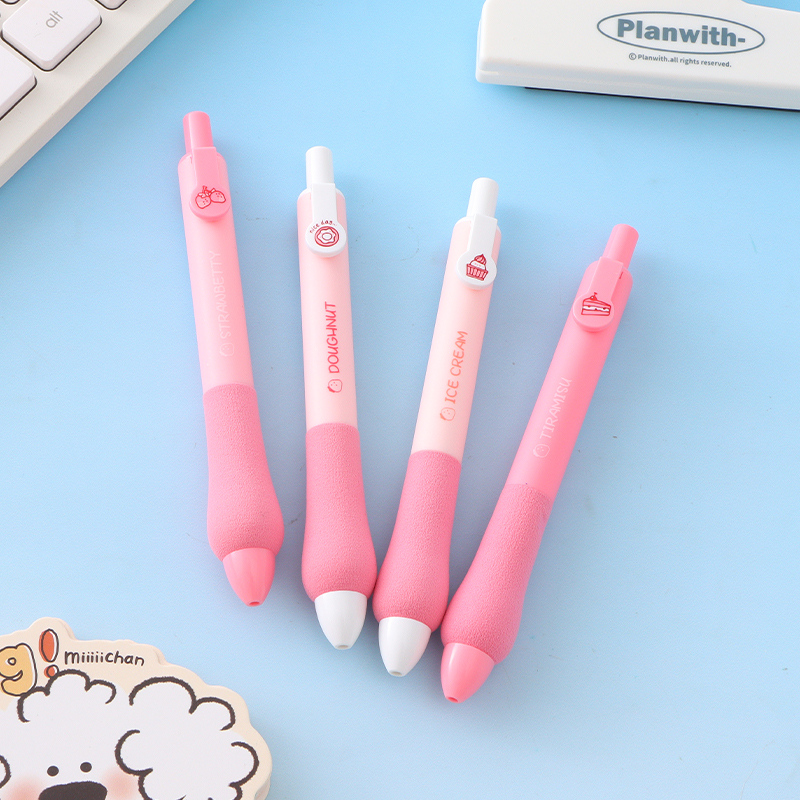 Strawberry season Press Neutral Pen - Black (1 yuan 3 pieces)