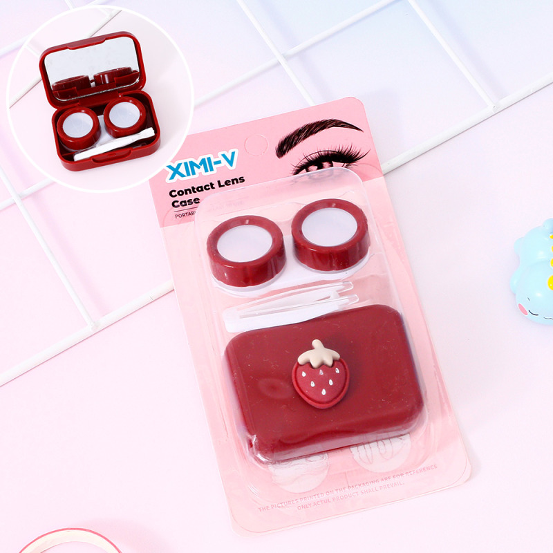 3D Strawberry Contact Lens Case