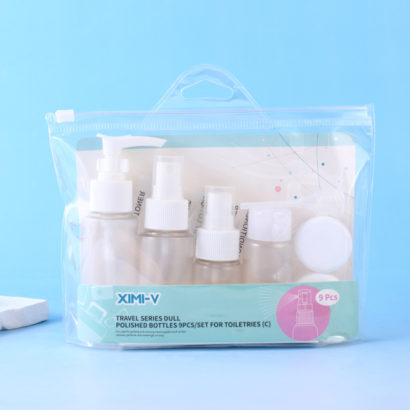 Travel Series Dull Polished Bottles 9PCSSet for Toiletries (C)