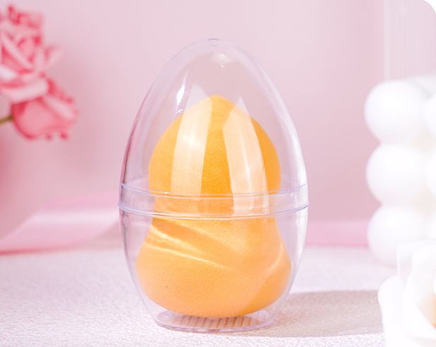Gourd Shape Beauty Blender with Clear Egg Case (Orange)