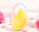 Oblique Olive Shape Beauty Blender with Clear Egg Case (Yellow)