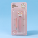 Garden Bunny Beauty Tweezers Set - Large Flat Tip + Small Slant Tip (Pink)