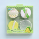 Cute Bunny Series Cosmetic Powder Puff 3PCSSet with Storage Case (Green)