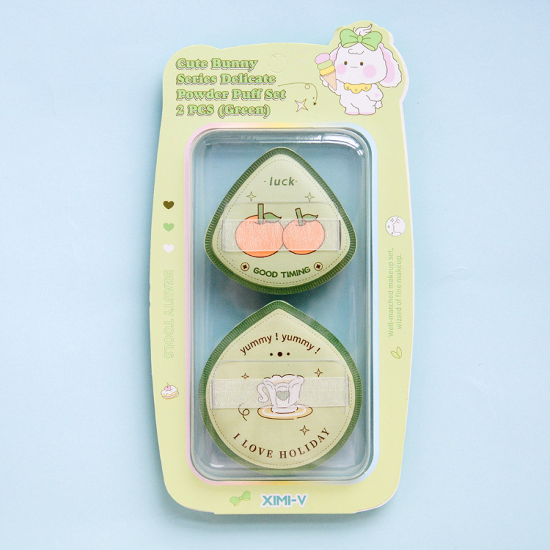 Cute Bunny Series Delicate Powder Puff Set 2 PCS (Green)