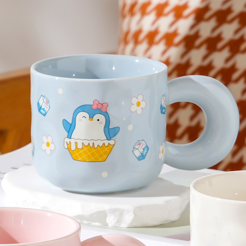 400ml13.52fl.oz. Dessert Series Basic Ceramic Cup (Blue)