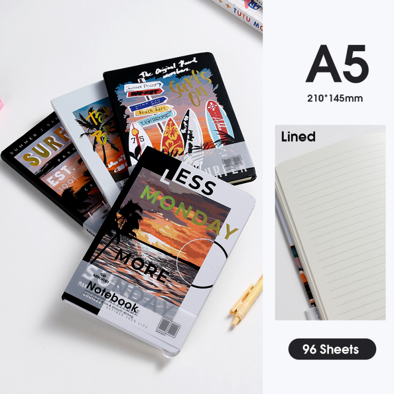 دفتر ملاحظات بغلاف مقوى مبطن بواجهة غروب الشمس مقاس A5